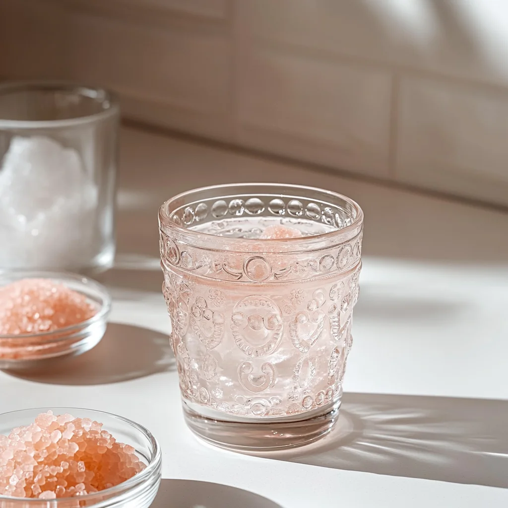 1-Minute Pink Salt Trick Recipe for More Energy, Better Digestion & a Happier Day 3 pink salt trick recipe in a glass jar