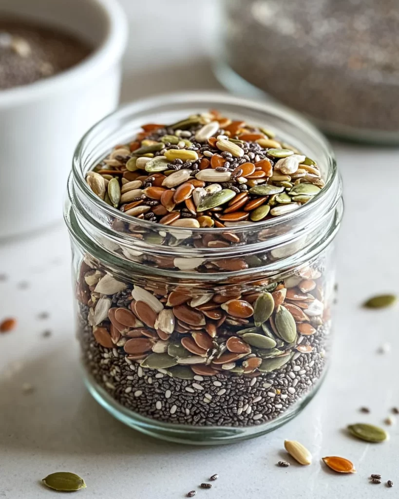 Bariatric Seed Recipe 4 Bariatric seed recipe with roasted flax, chia, pumpkin, sunflower seeds