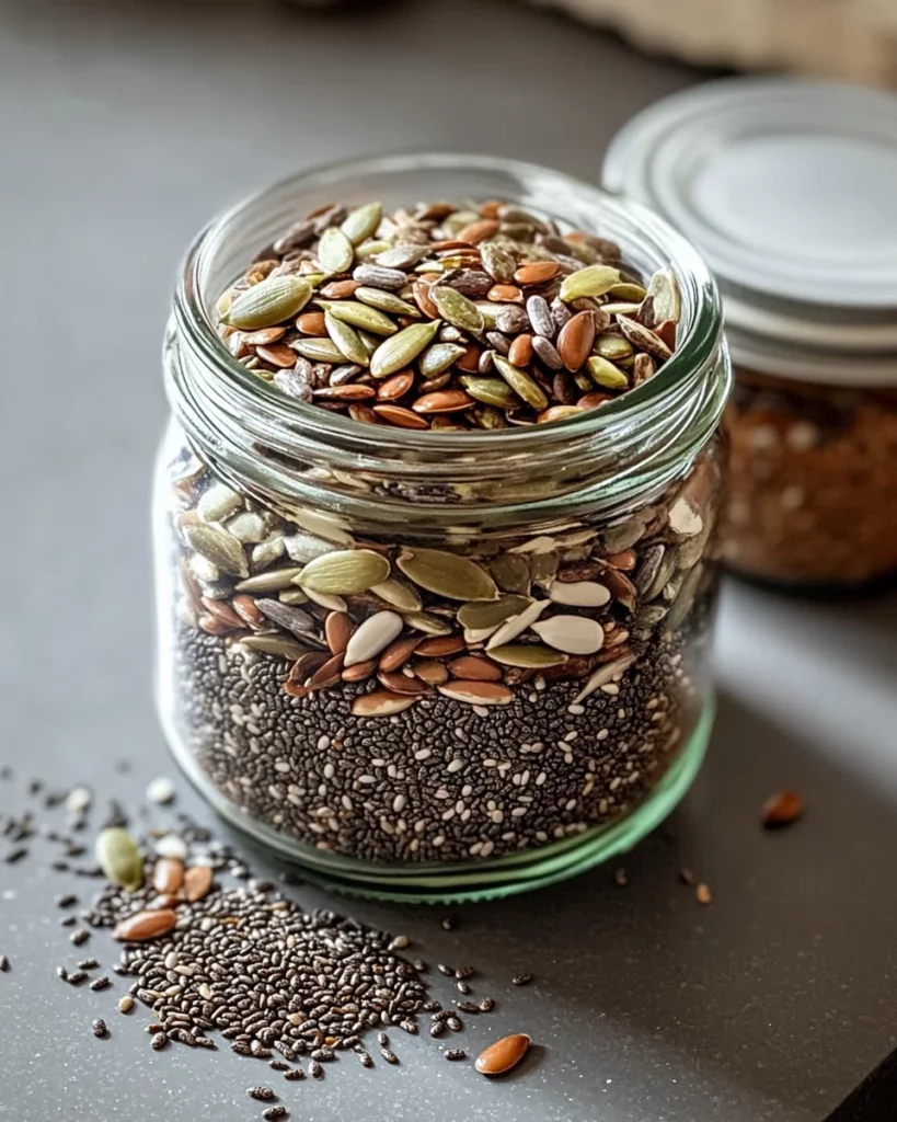 Bariatric Seed Recipe 6 Bariatric seed recipe with roasted flax, chia, pumpkin, sunflower seeds