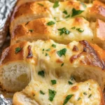 Cheesy Garlic Bread – The Best Homemade Recipe with Gooey Cheese 6 Freshly baked cheesy garlic bread with melted cheese and golden crust