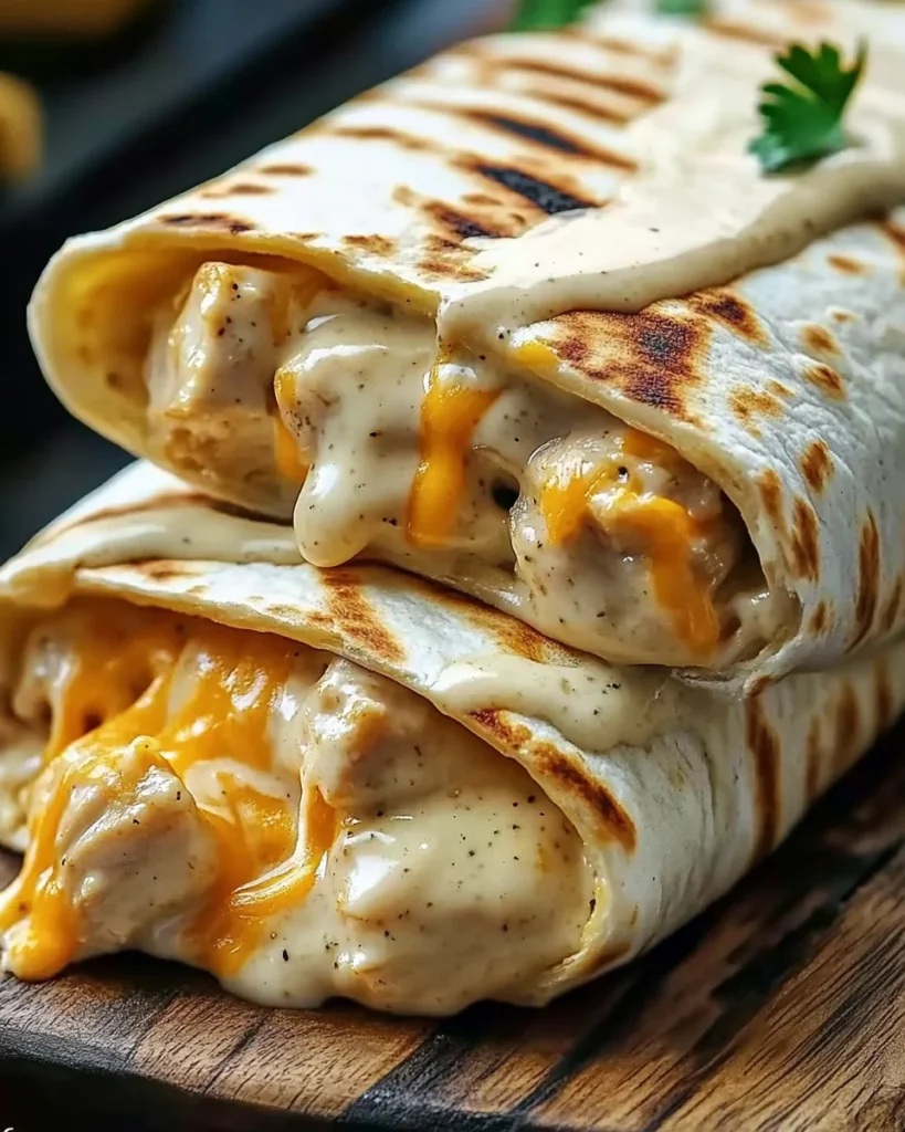 cheesy garlic chicken wraps 5 cheesy garlic chicken wraps served hot with melted cheese
