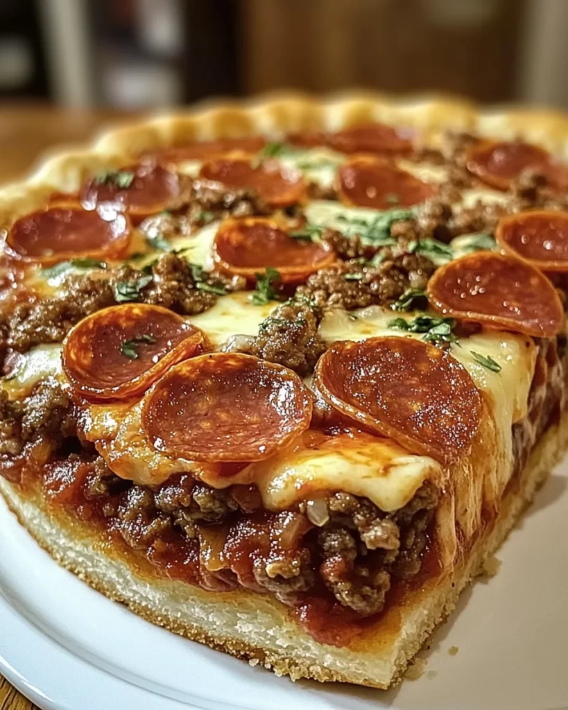 Hamburger Pizza Pie Recipe 4 hamburger pizza pie fresh from oven