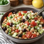 High Protein Bean Salad – The Best Nutrient-Packed Recipe 4 High protein bean salad with chickpeas and edamame close-up