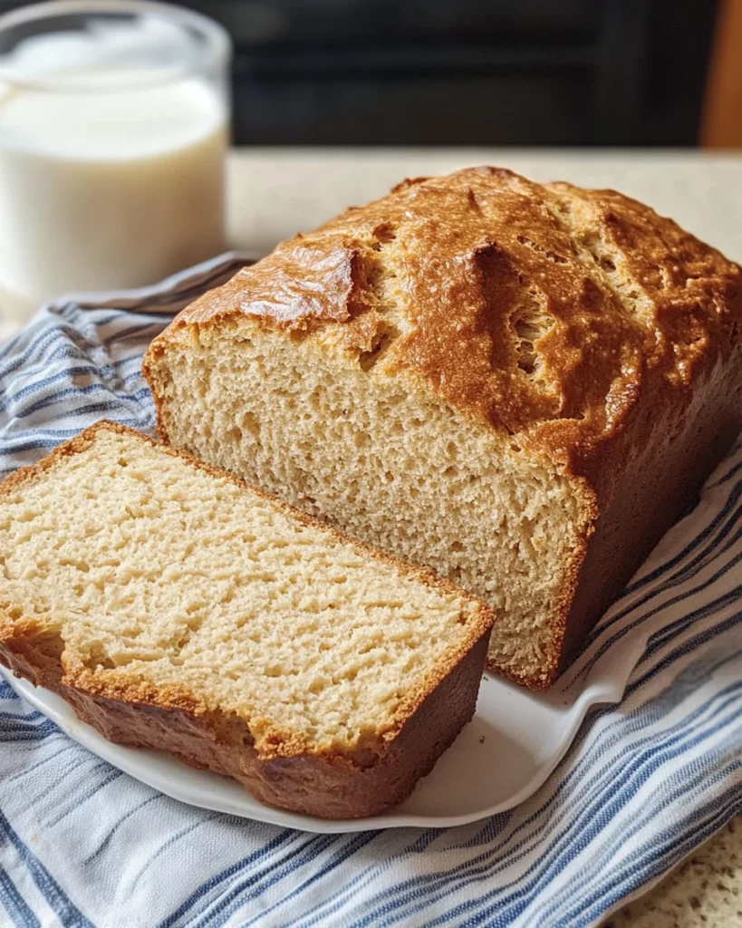 high protein bread made with Greek yogurt on cutting board