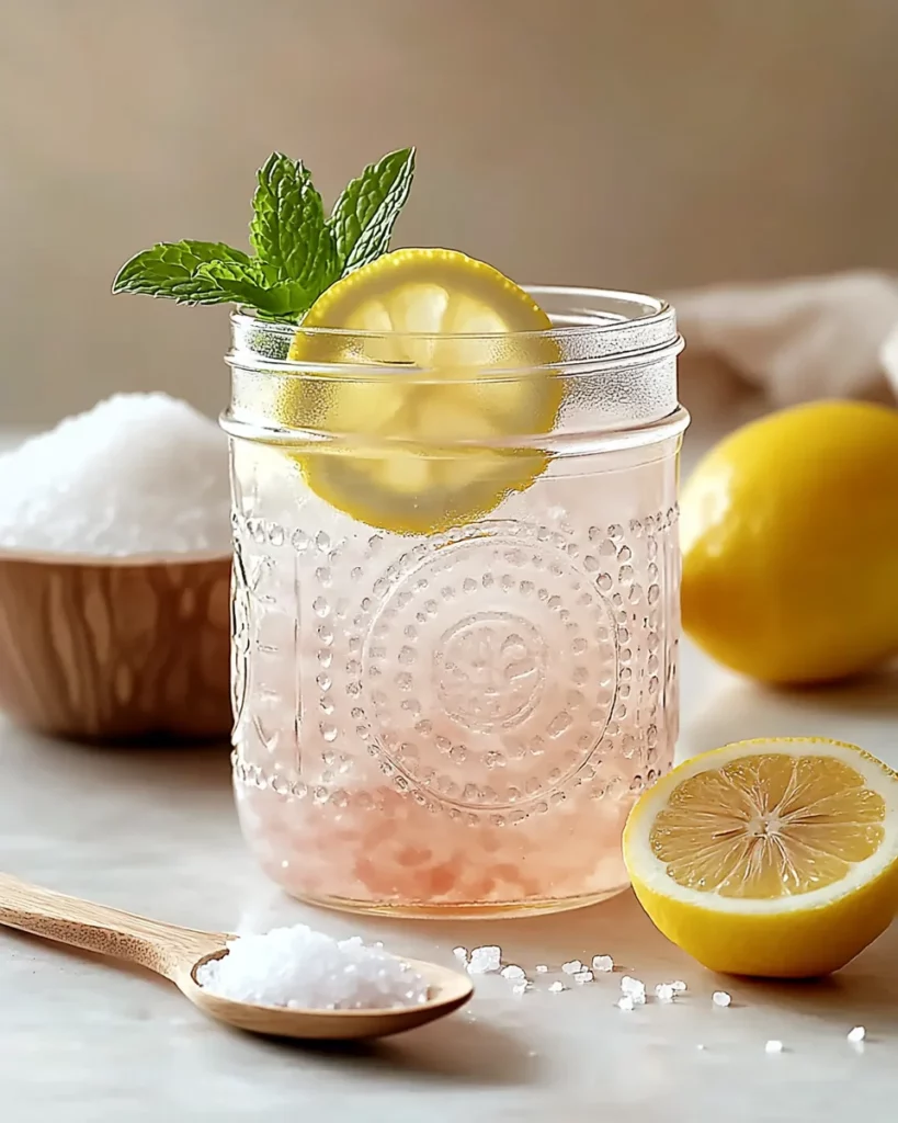 Himalayan Pink Salt Trick Recipe – The Best 4-Ingredient Detox 3 Himalayan pink salt trick detox drink close-up