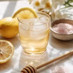Japanese pink salt recipe detox drink in glass