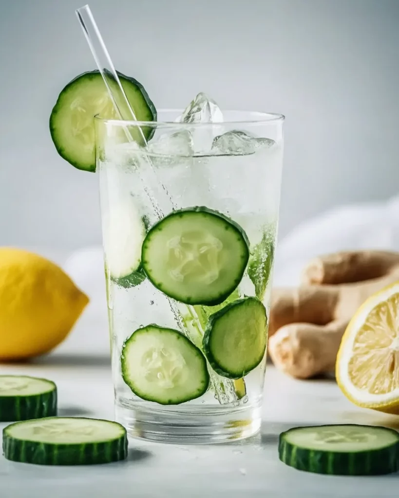 Lemon Ginger Cucumber Water – The Best 7-Day Detox You’ll Love 3 Lemon Ginger Cucumber Water in glass pitcher for detox