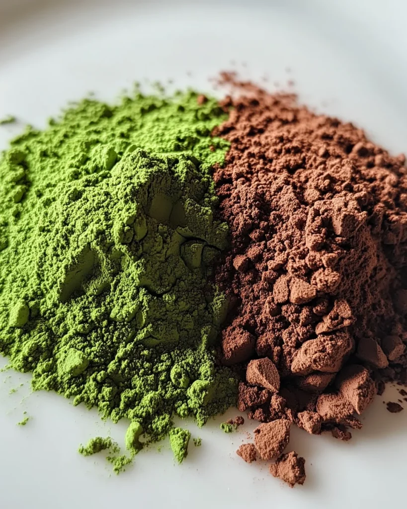 Matcha Chocolate Tea – The Best 3-Ingredient Fusion Drink 3 Creamy matcha chocolate tea in ceramic mug on wooden table