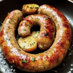 What is potato sausage freshly cooked on a cutting board