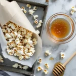 Hot Honey Popcorn – The Best 6-Ingredient Snack You’ll Crave 4 Hot honey popcorn with sriracha drizzle in bowl