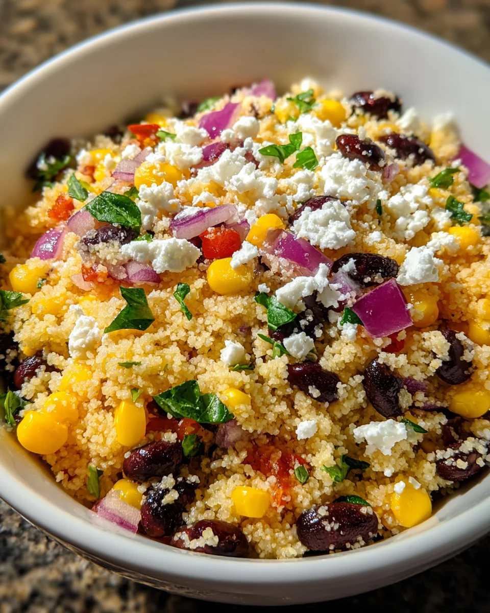 Couscous Black Beans Corn Feta