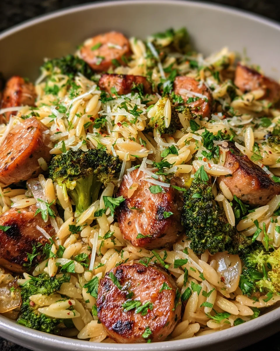Chicken Sausage and Broccoli Orzo