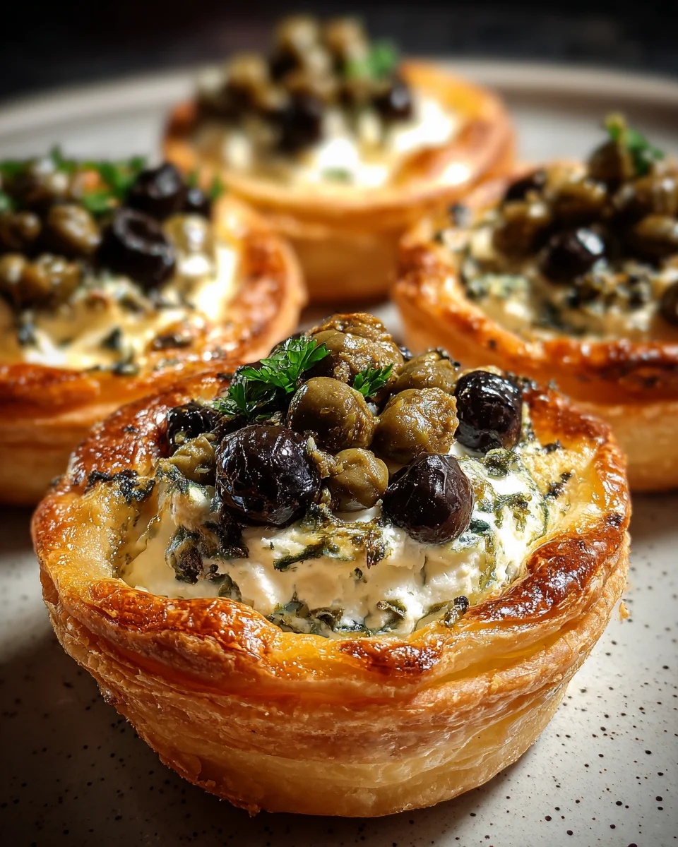 Savory Ricotta Tartlets Olives Capers