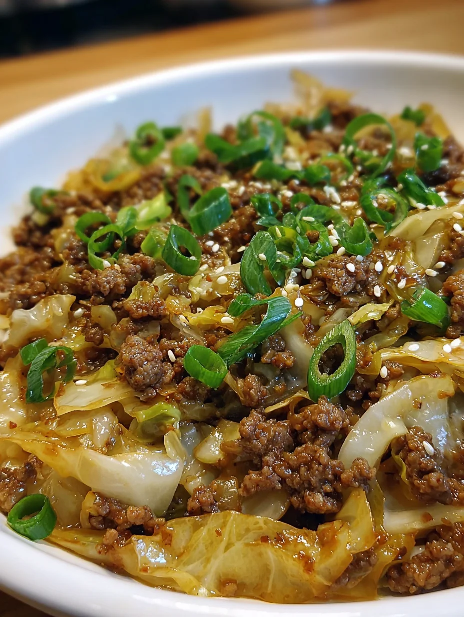 Low-Carb Mongolian Ground Beef and Cabbage Recipe