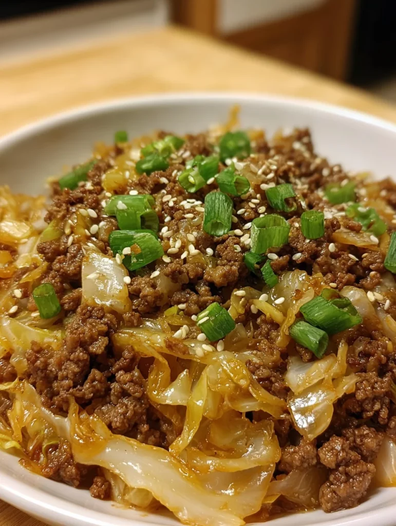 Low-Carb Mongolian Ground Beef and Cabbage Recipe 4 Low-Carb Mongolian Ground Beef and Cabbage Recipe