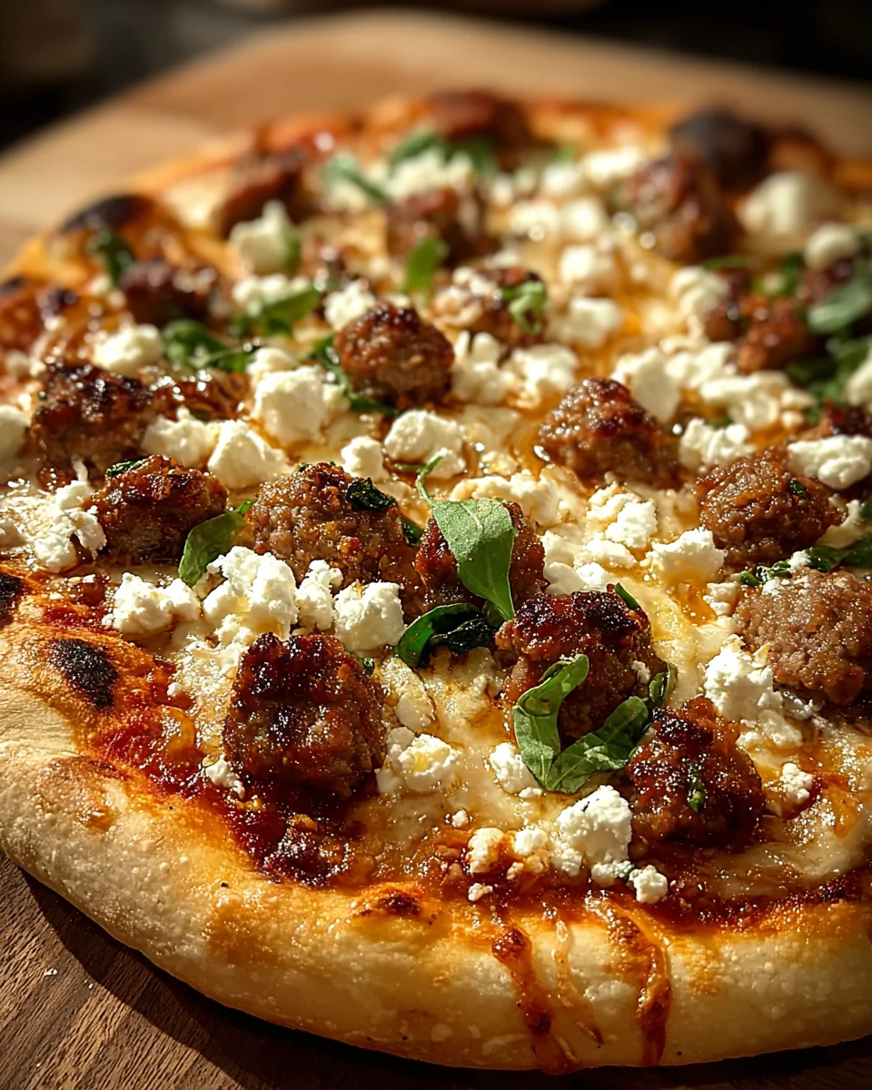 Hot Sausage Feta Honey Pizza