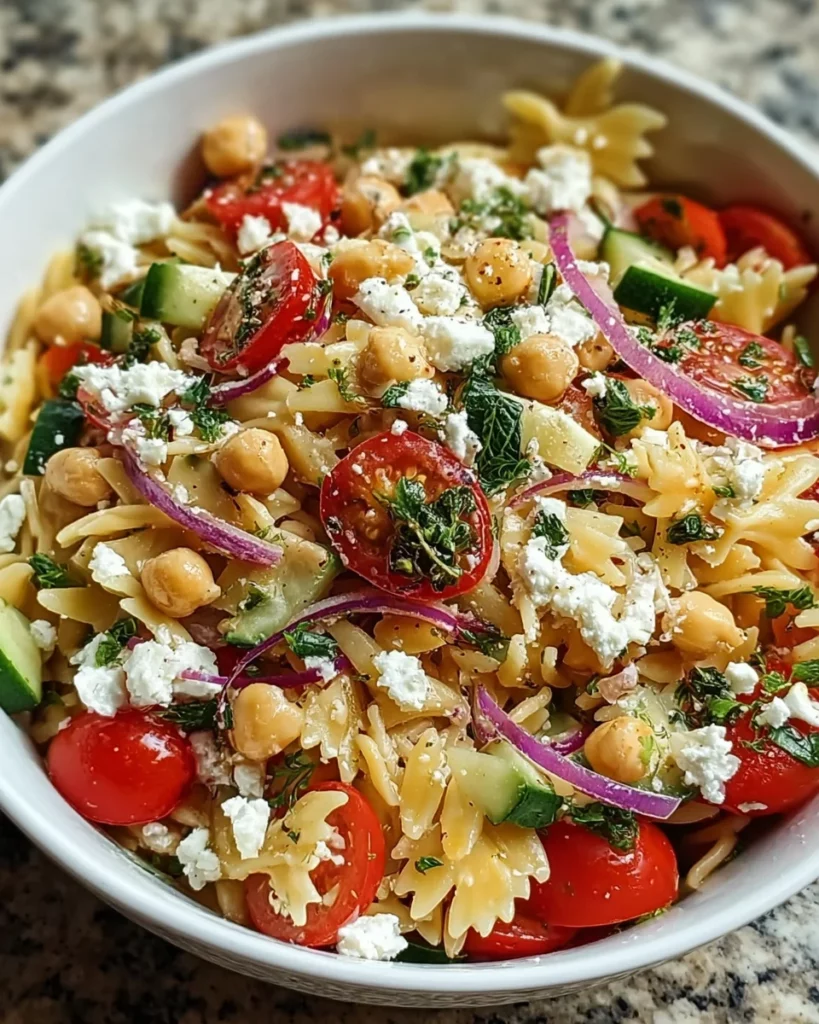 Herby Chickpea and Feta Pasta Salad 4 Herby Chickpea and Feta Pasta Salad