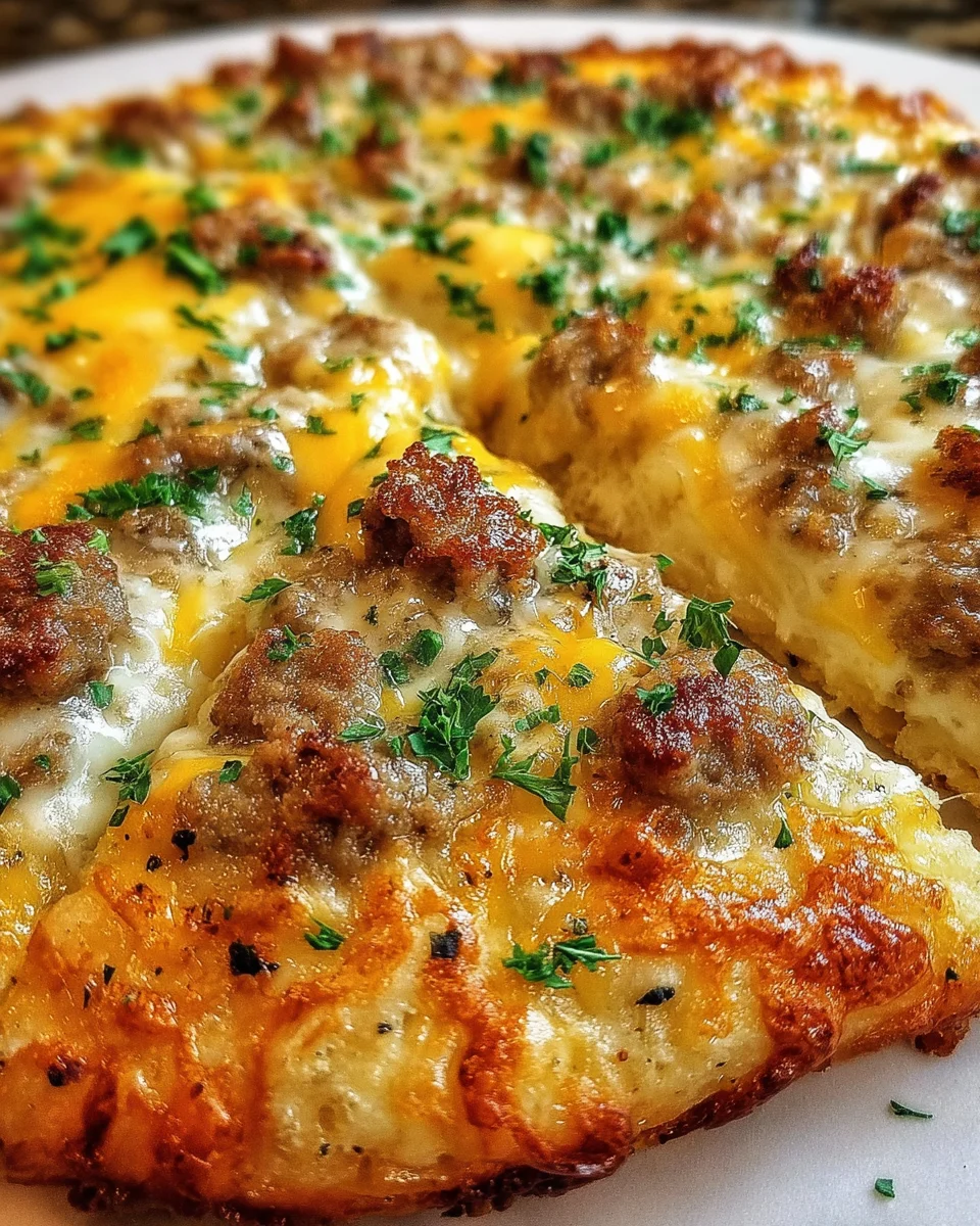 Sausage Gravy Biscuit Breakfast Pizza