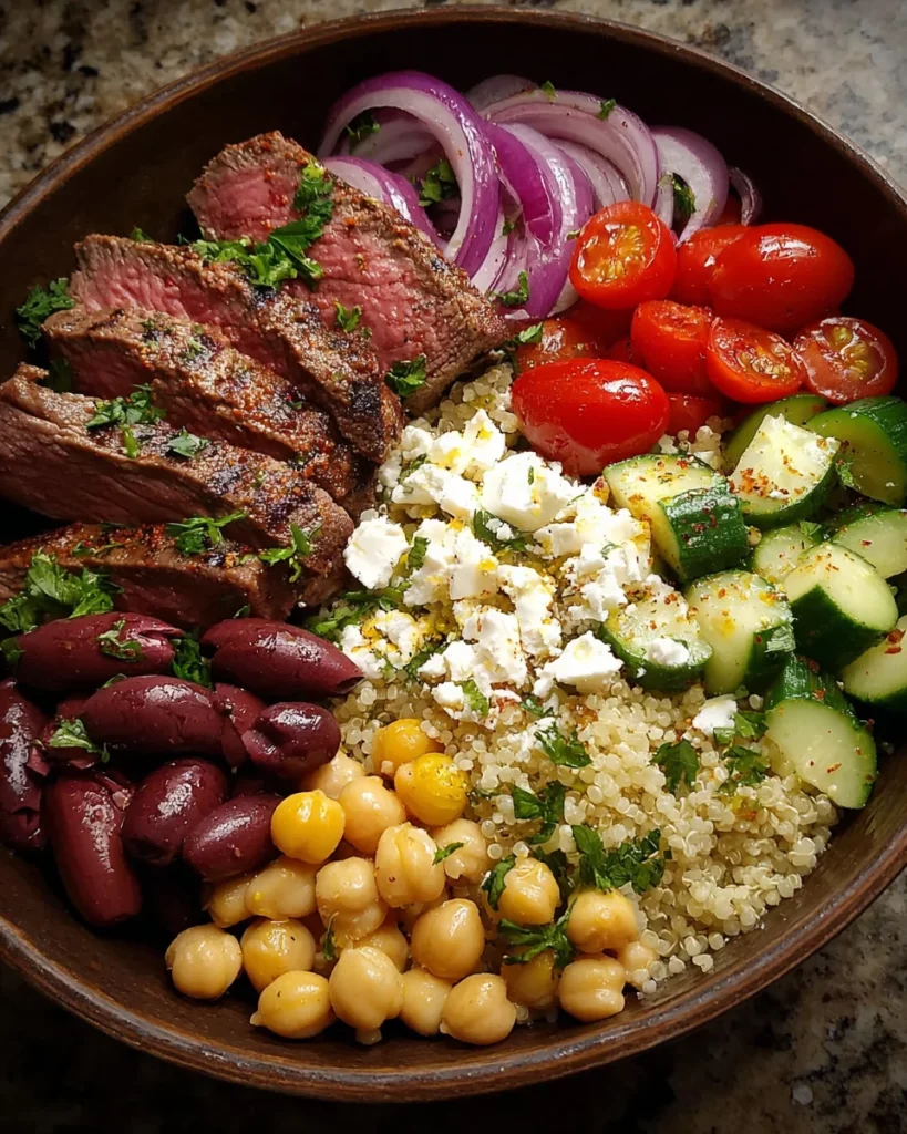 Mediterranean Steak Bowls Dinner: A Flavorful Delight! 4 codinofouad httpss.mj .runbVuc PMTaOs realistic Close up amate 39516a96 68ba 4467 bd5b 8b00802cce4b 1