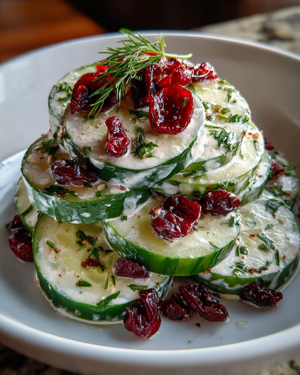Cucumber Holiday Salad Cranberries