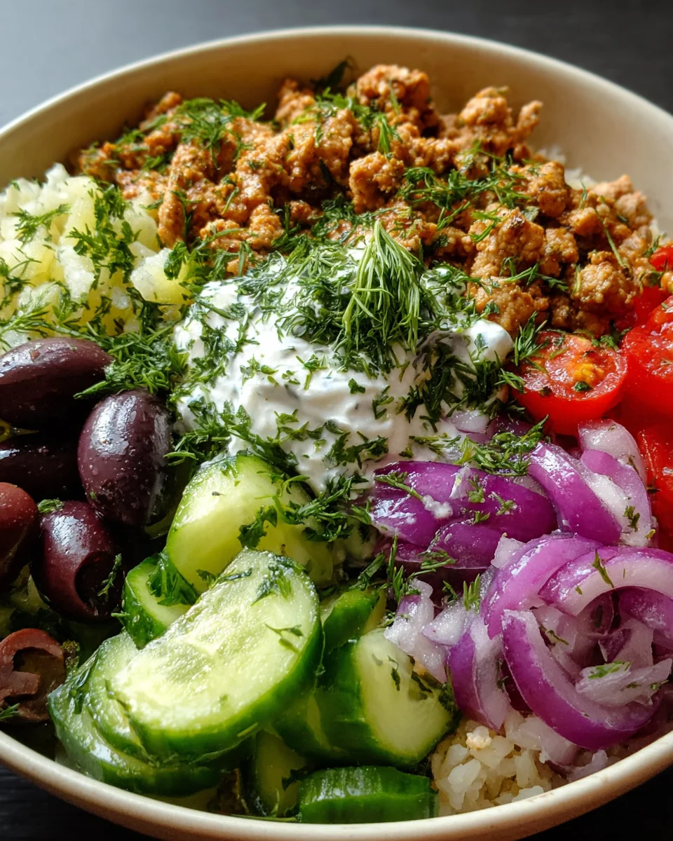 Healthy Greek Ground Chicken Bowls that Delight Your Tastebuds!
