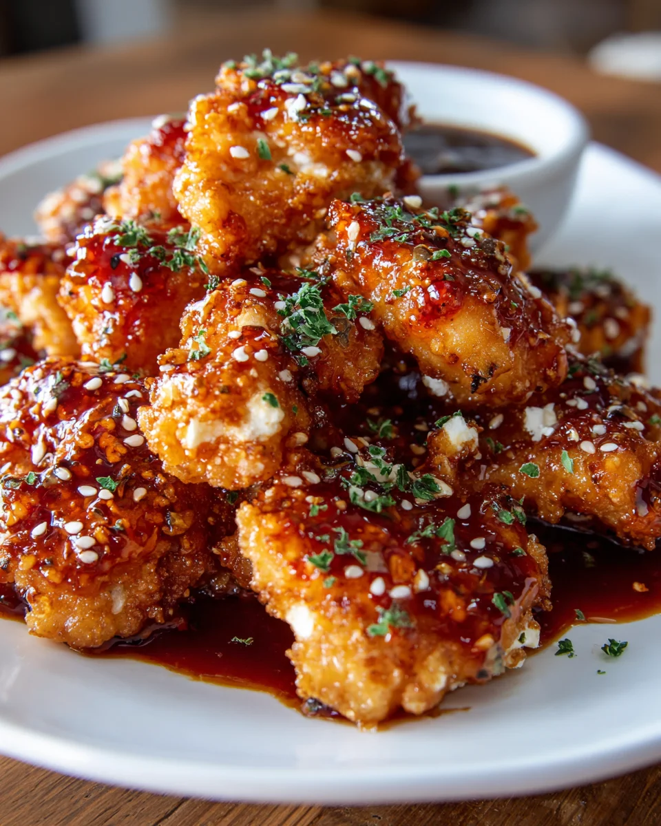 Crispy Hot Honey Feta Chicken
