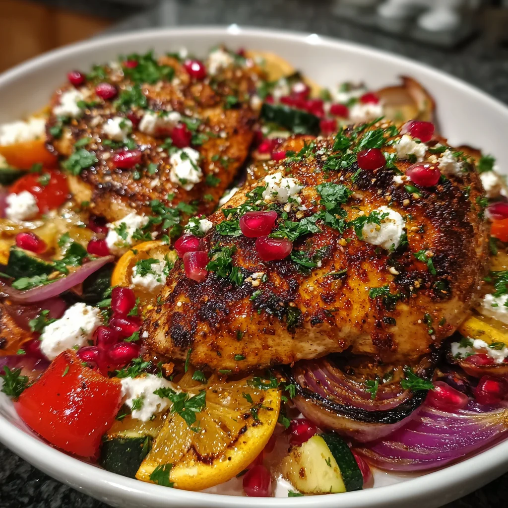 One-Pan Chicken Feta Pomegranate