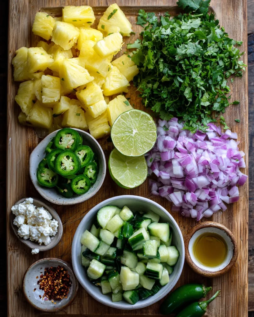 Pineapple Cucumber Salad 4 codinofouad A photo of the ingredients 2 cups fresh pineapple b800e2a0 dce2 47e8 9ed2 b30ab1da657b 1