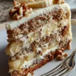 Heavenly Banana Walnut Cream Cake