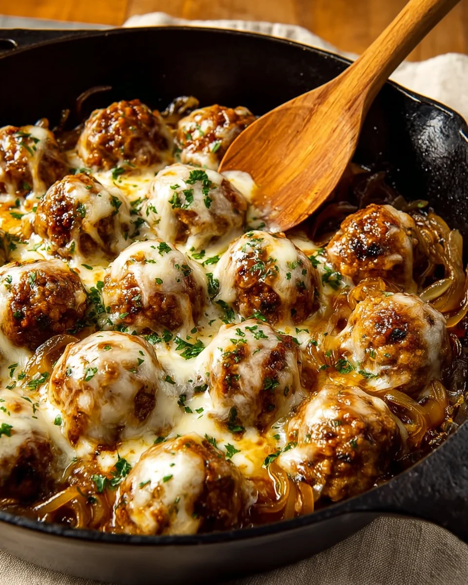 Cheesy French Onion Meatballs