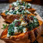 Creamy Ricotta & Spinach Stuffed Sweet Potatoes Delight!