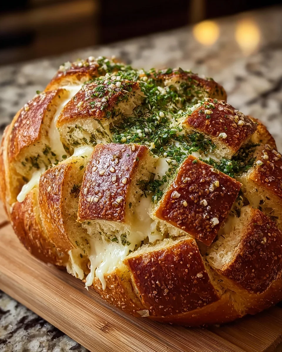 Garlic Herb Sourdough Bread Stuffed
