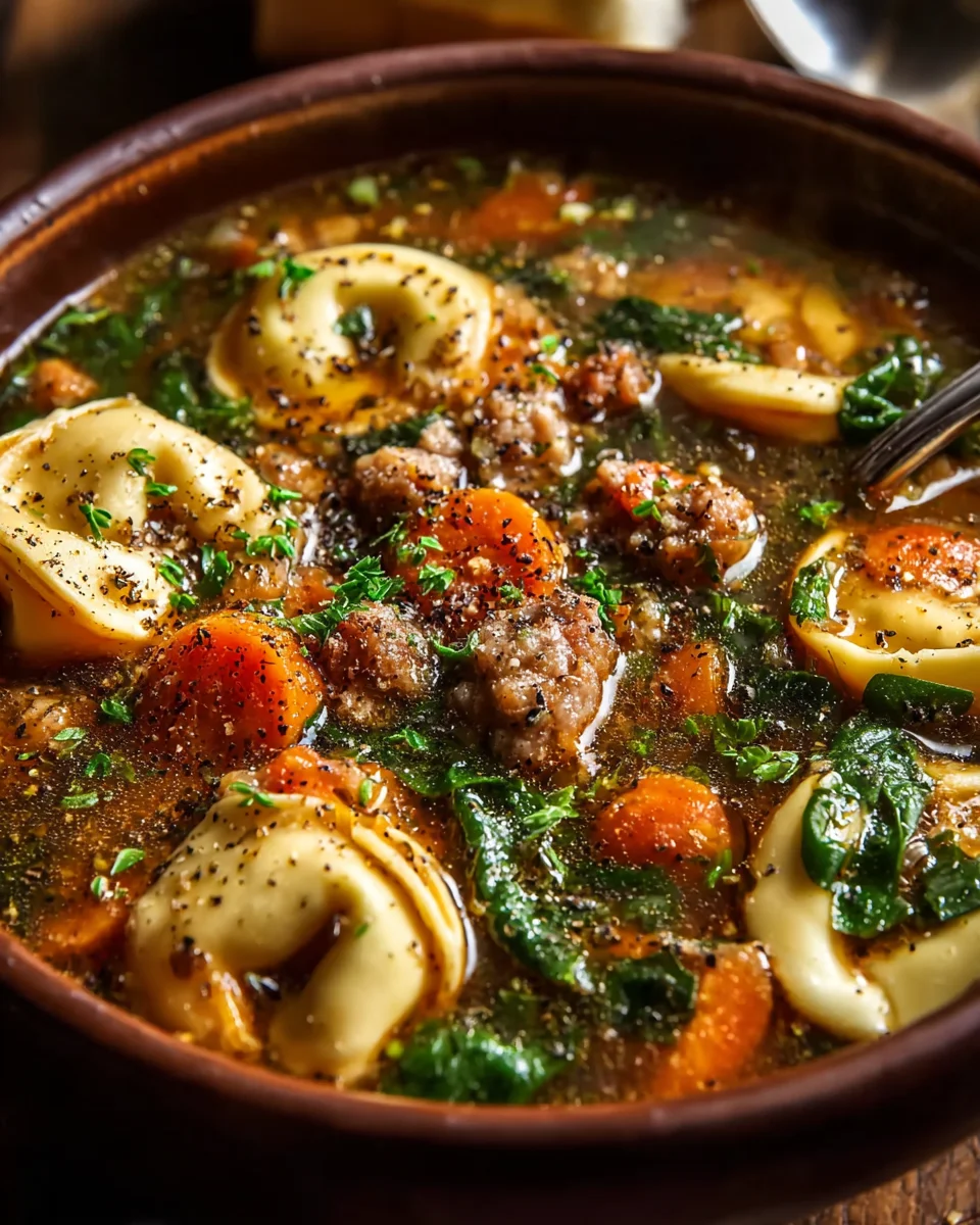 Autumn Tortellini Soup with Sausage
