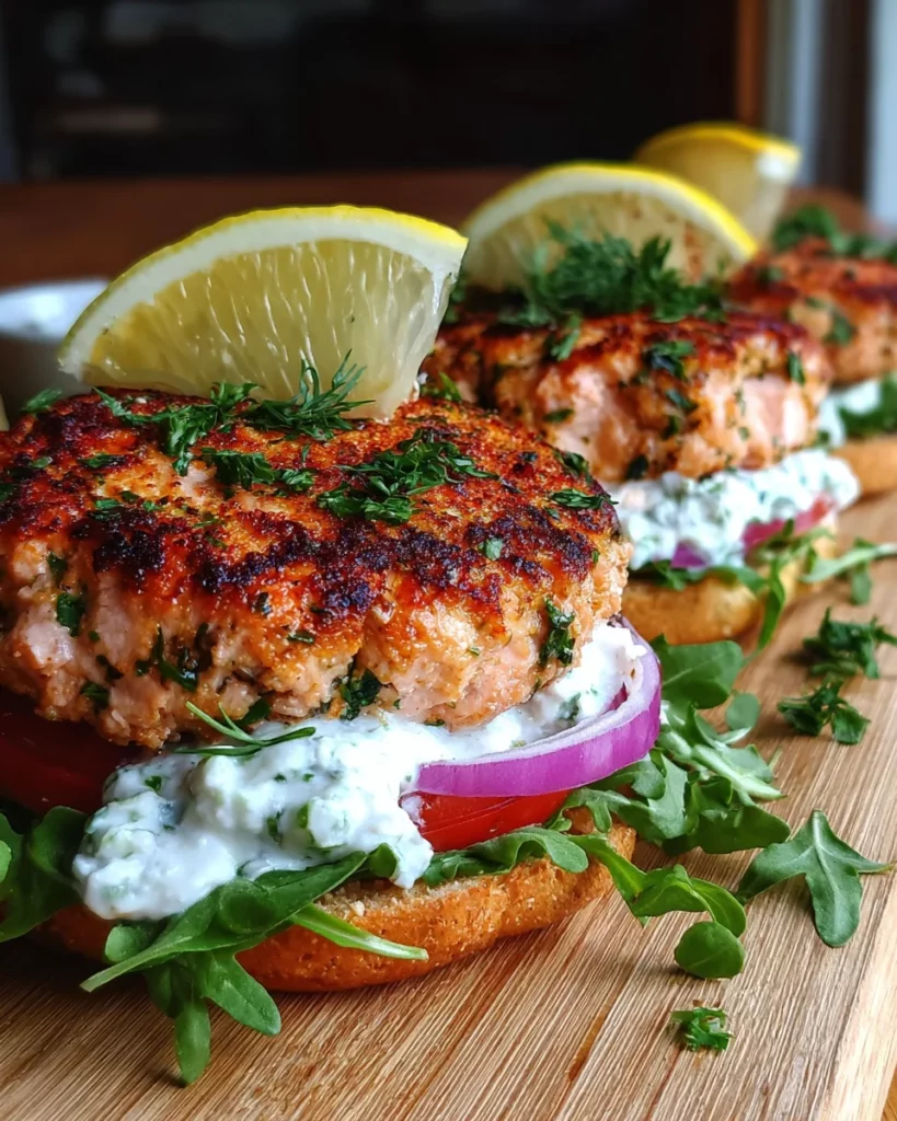 Salmon Burgers with Tzatziki 4 codinofouad httpss.mj .runOq8me5bIuSY realistic Close up amate 5d24efd3 3b79 41c2 9cf5 76b3e11ba8e0 0