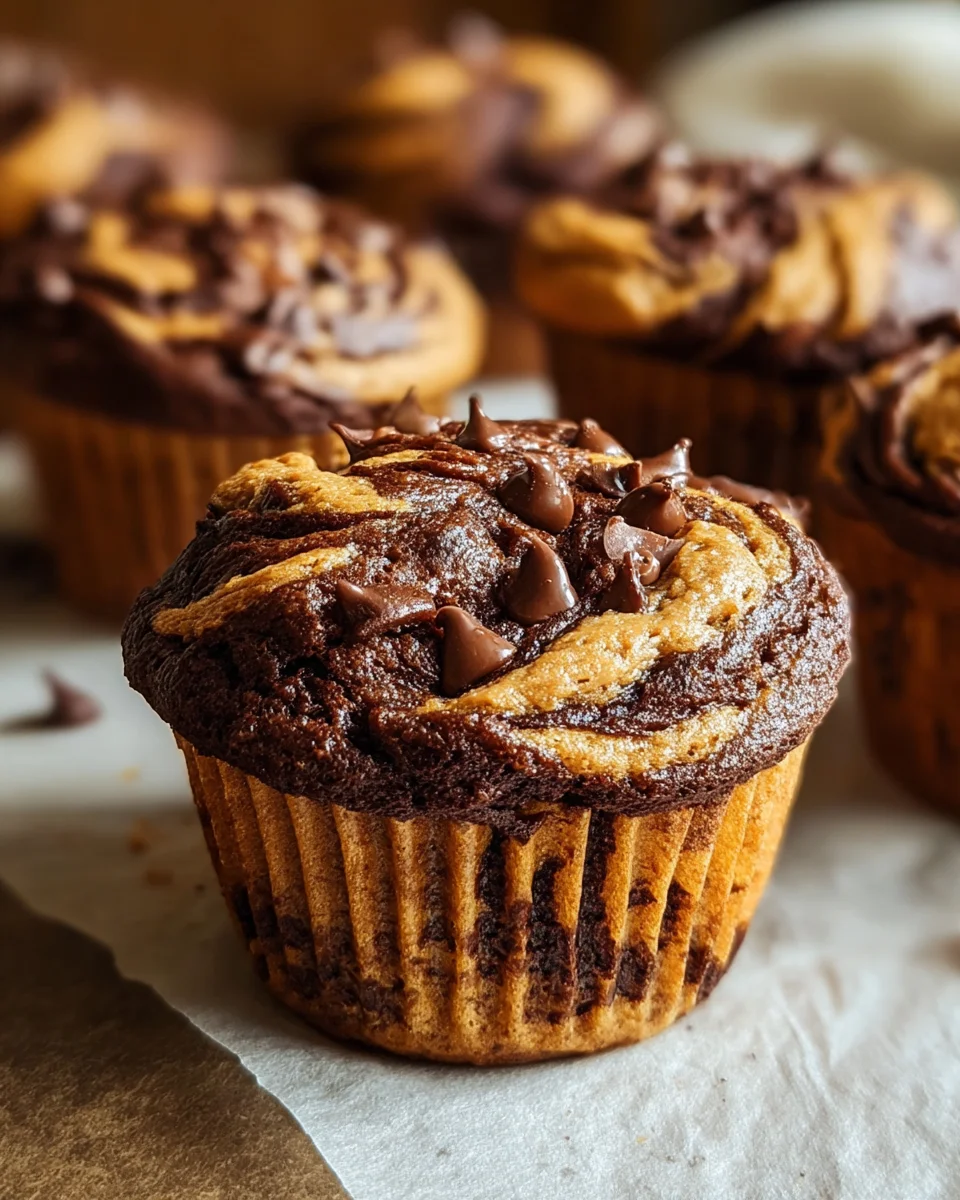 Chocolate Peanut Butter Swirl Muffins