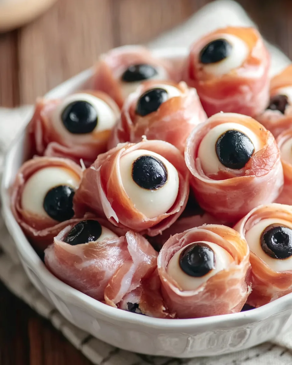 Creepy and Fun Salami Mozzarella Eyeballs for Halloween Party