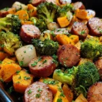 Sheet pan sausage and sweet potatoes with honey garlic sauce 5 Sheet pan sausage and sweet potatoes with honey garlic sauce