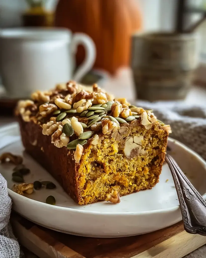 Pumpkin Bread Homemade: Irresistibly Delicious Recipe! 6 codinofouad httpss.mj .runjpf1rWT2sNA close up of a slice of h e75e2201 09f8 400b 96a7 d0a0ec1a5c7f 2