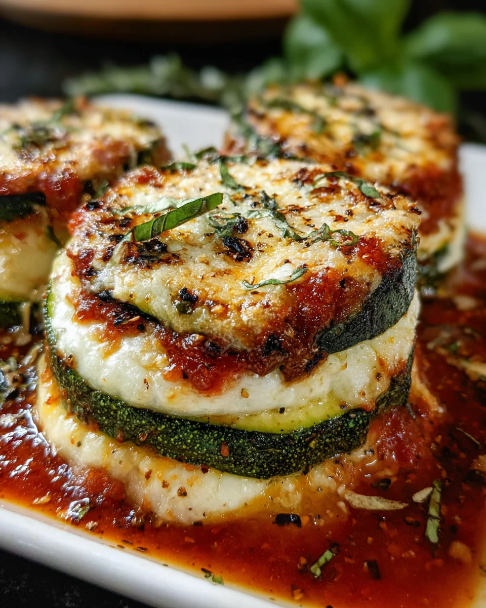 Layered Zucchini Ricotta Melts with Marinara