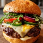 Spicy Jalapeño Pepper Jack Burger 2 Spicy Jalapeño Pepper Jack Burger: Ignite Your Tastebuds!
