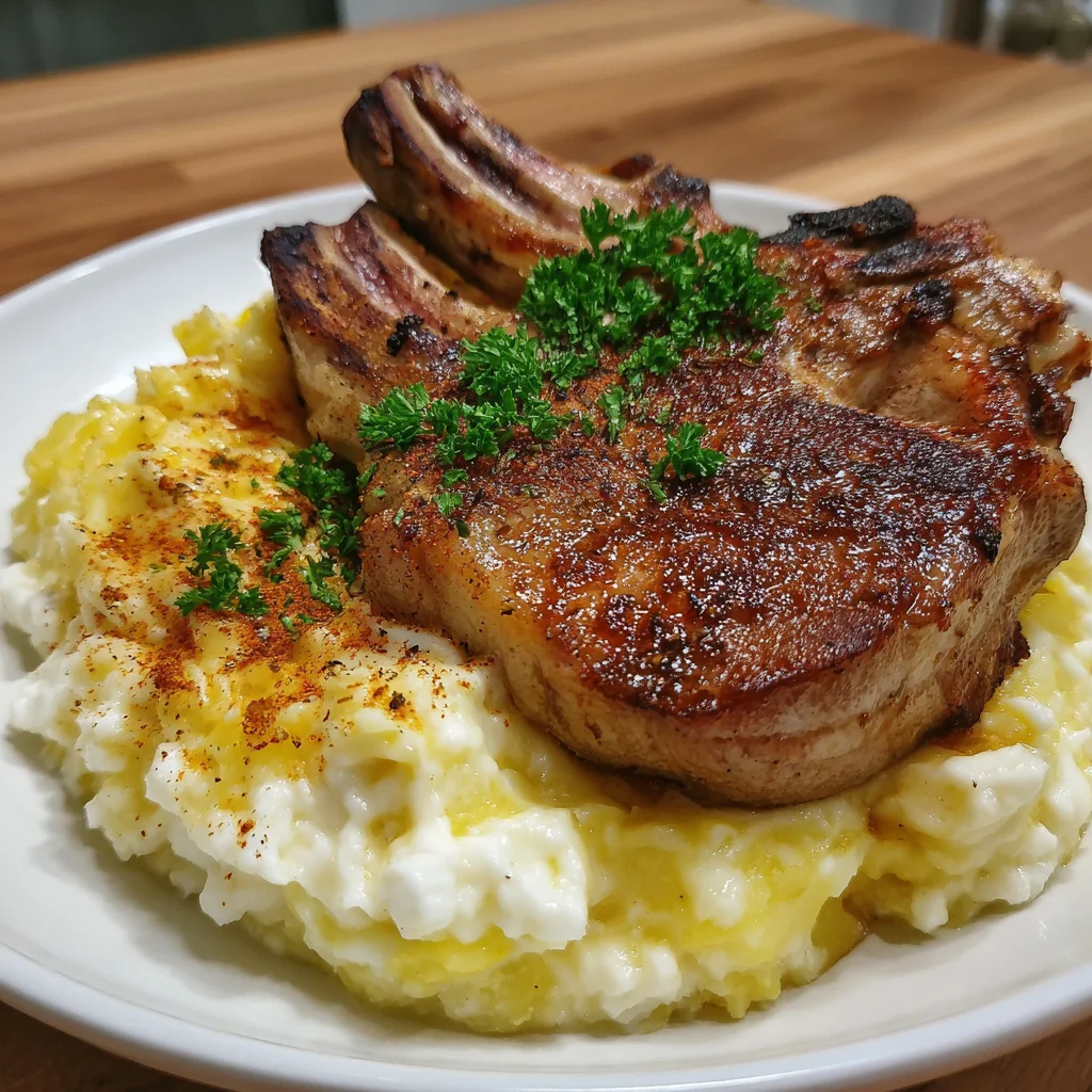 Smothered Pork Chop Scalloped Potato