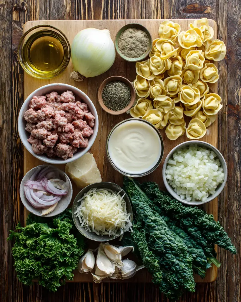Creamy Tortellini Soup: A Cozy Recipe to Savor Today! 6 codinofouad flat lay of fresh ingredients for 1 tablespoon ol 64f46b9f f187 4a7b a678 7682cea93e16 3