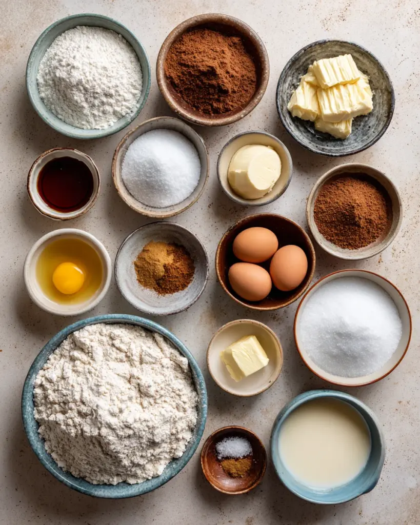 Festive Eggnog Christmas Muffins 6 codinofouad flat lay of fresh ingredients for 2 cups all purp f4895180 6223 43dc 8ff6 33dc28e89247 2