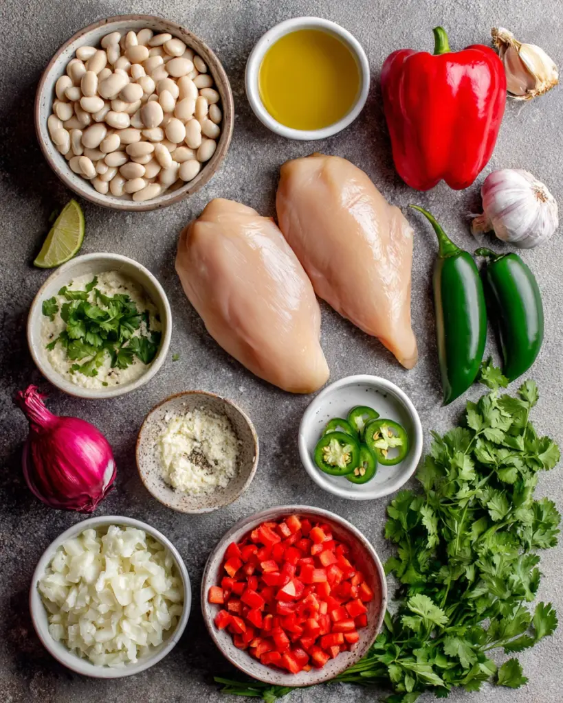 Cajun White Chicken Chili Recipe 6 codinofouad flat lay of fresh ingredients for 2 large chicken 9b145d72 8093 4b01 ab66 6332c575b554 1