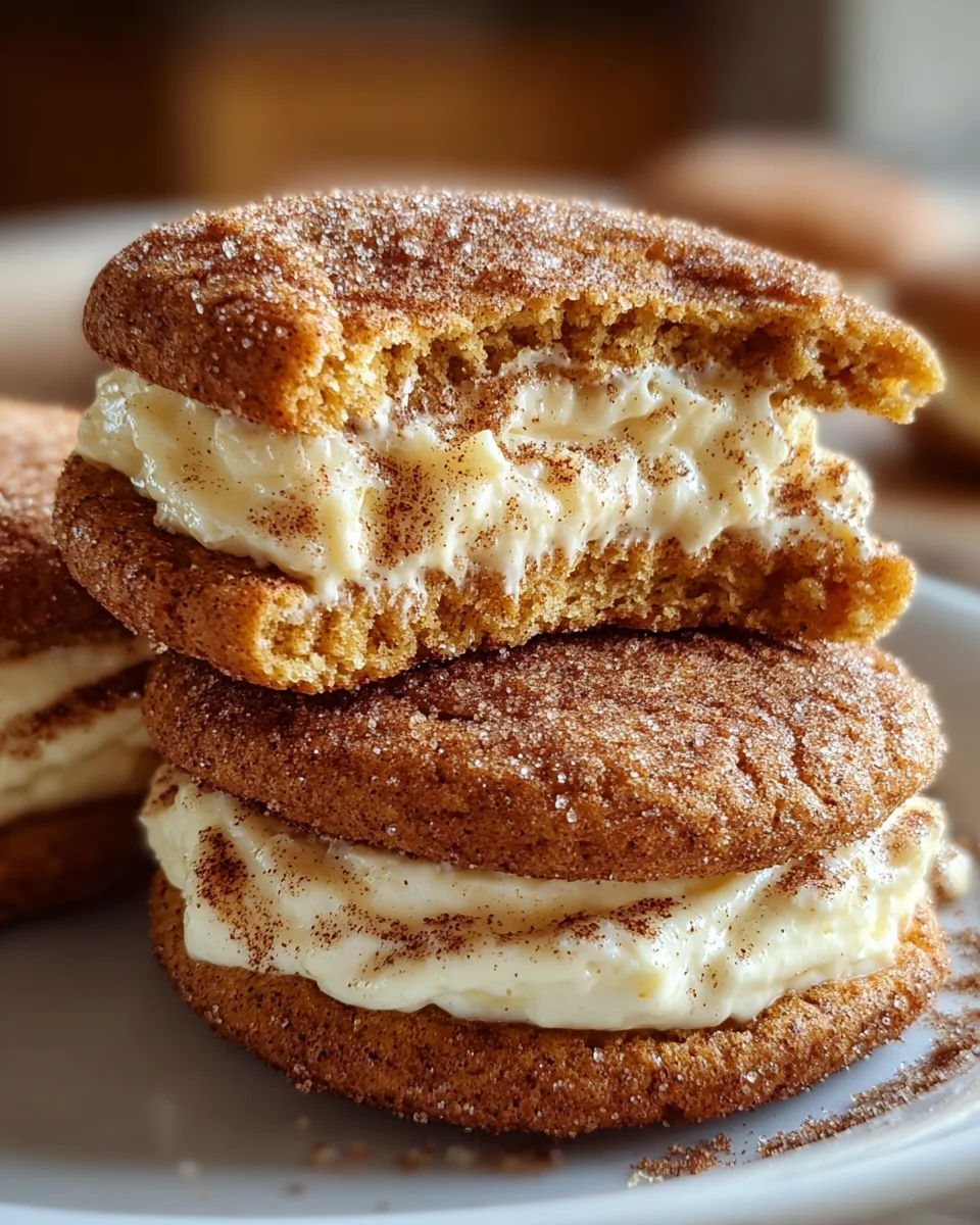 Eggnog Snickerdoodle Sandwich Cookies