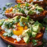 High Protein Stuffed Breakfast Sweet Potatoes