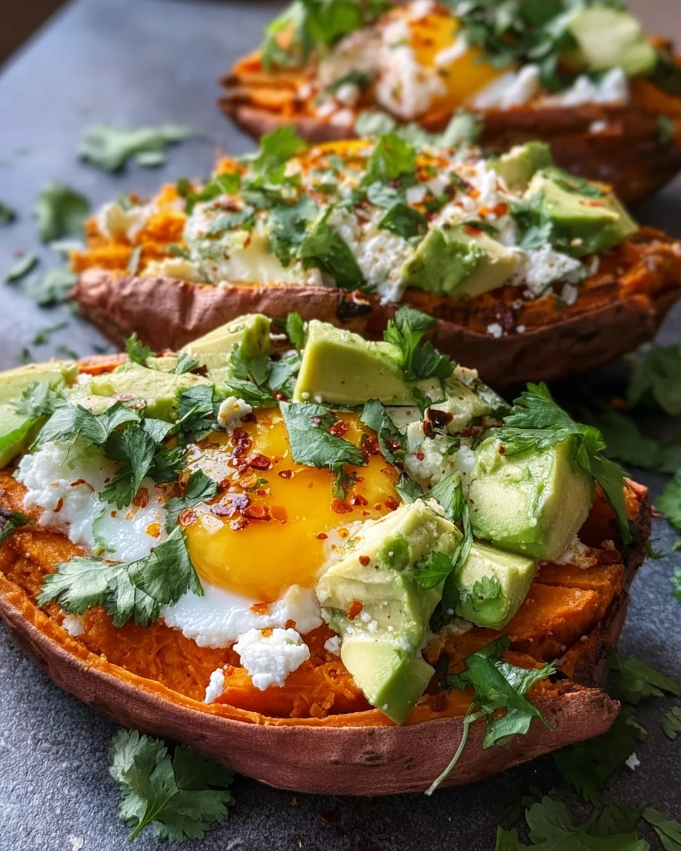 High Protein Stuffed Breakfast Sweet Potatoes