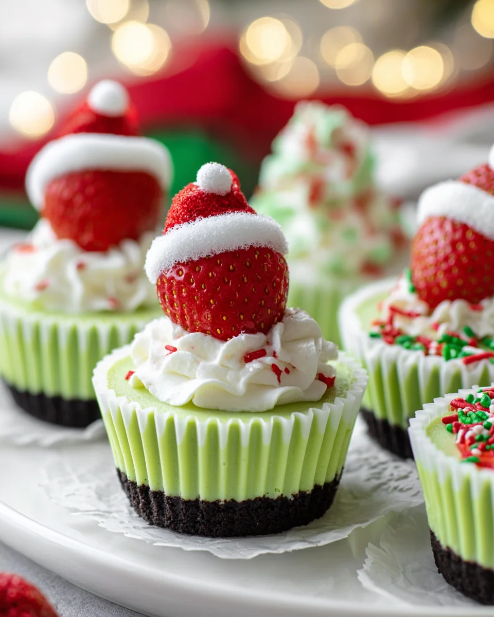 Grinch Mini Cheesecakes