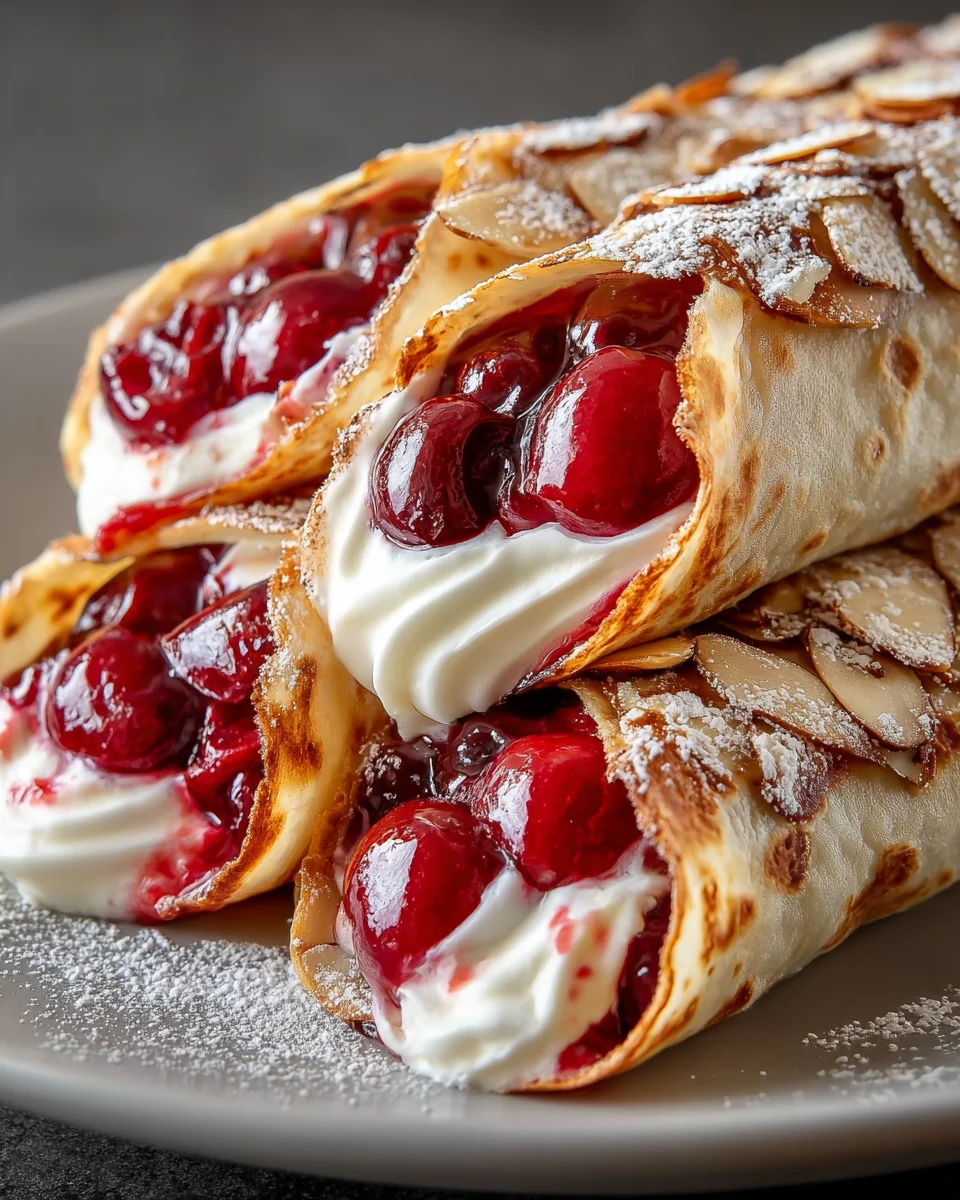 Cherry Pie Filling Breakfast Wraps