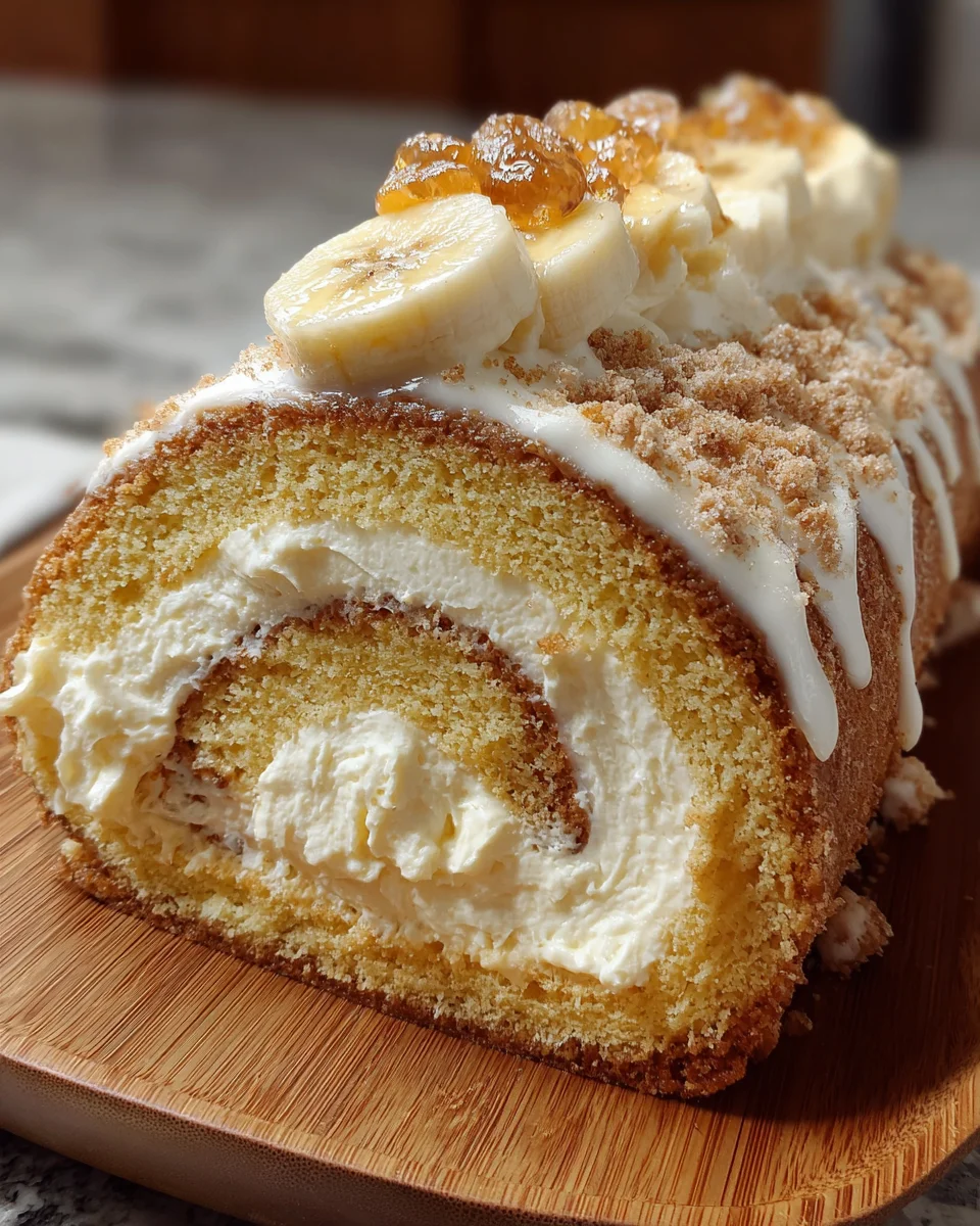 Banana Cake Cream Cheese Roll